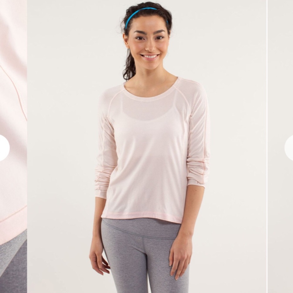 Lululemon Keyhole Back Long Sleeve Tee Pink Medium 8